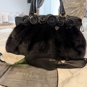 Valentino Black Fur Women's Bag